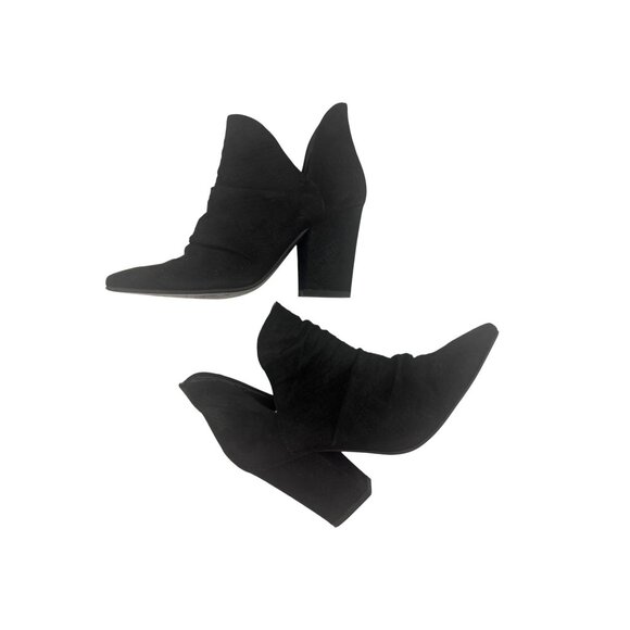 Mi.iM Black Kendell Vegan Suede V-Cut Pointed Toe Ankle Boots Booties Size 8.5 - Picture 5 of 9